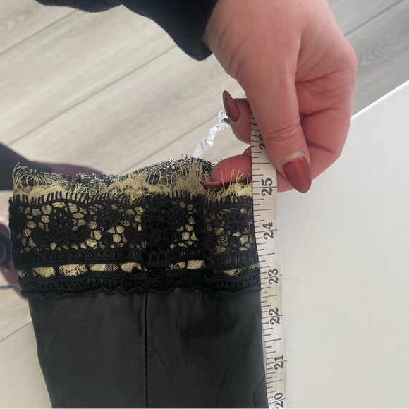 Chic genuine leather and lace blazer - Picture 9 of 9